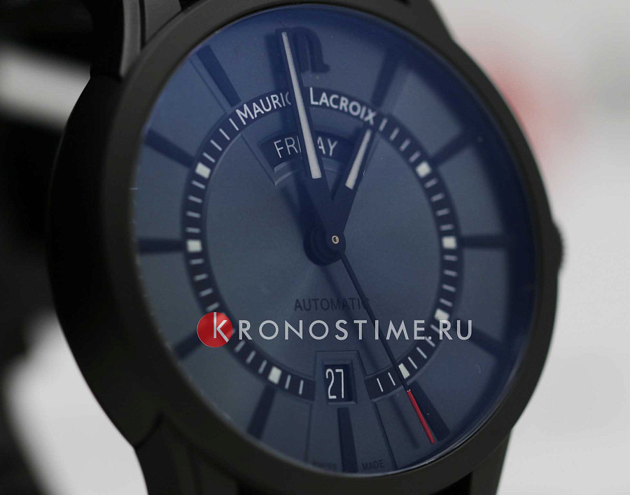 Часы Maurice Lacroix Pontos Day Date Limited Edition PT6358-DLB04-630-5 — антрацитовый, металл сталь