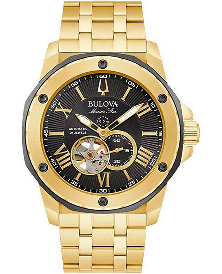 Часы Bulova Marine Star 98A273 — мужские, черный