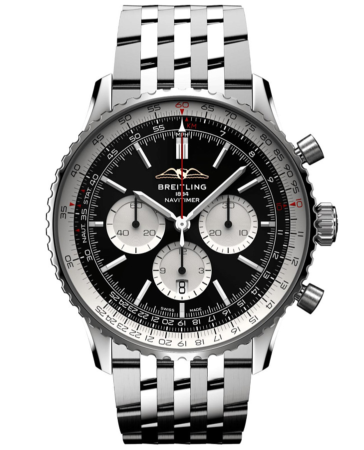 Часы Breitling Navitimer B01 Chronograph 46 AB0137211B1A1 — мужские, черный