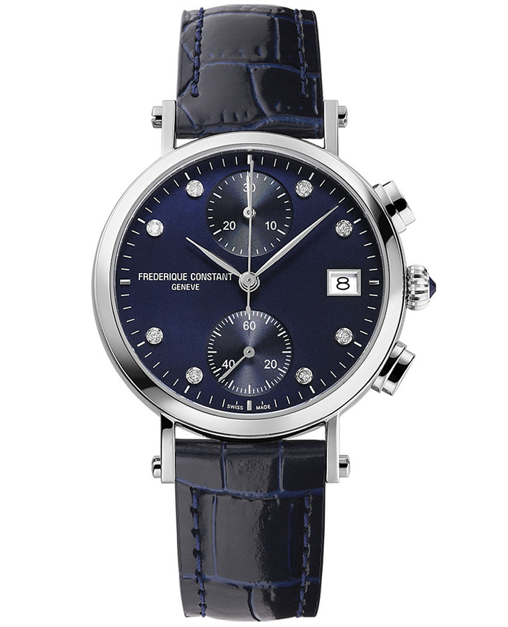 Часы Frederique Constant Classics Quartz Chronograph Ladies FC-291MPND2R6 — женские, перламутровый