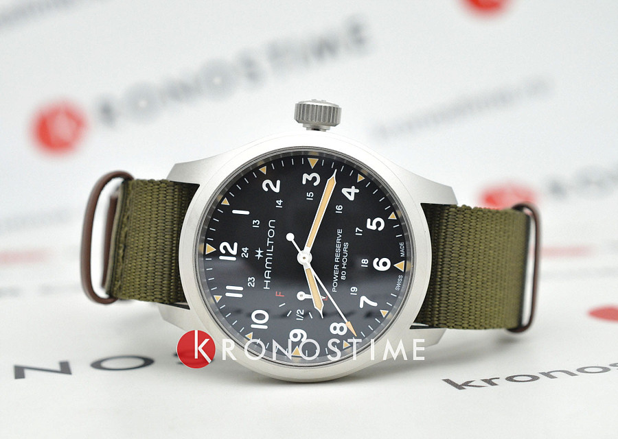Часы Hamilton Khaki Field Mechanical Power Reserve 40mm H69509930 — механические, металл сталь