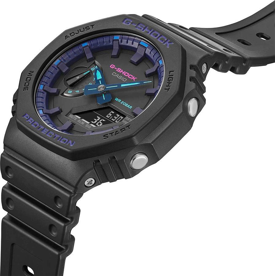 Часы Casio G-Shock Virtual Blue GA-2100VB-1ADR (GA-2100VB-1A) — пластик, мужские