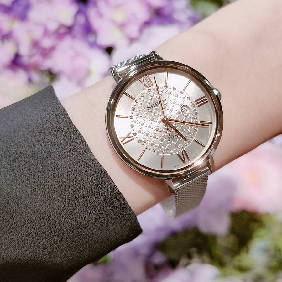 Часы Casio Sheen SHE-4059M-4A — металл сталь, Япония