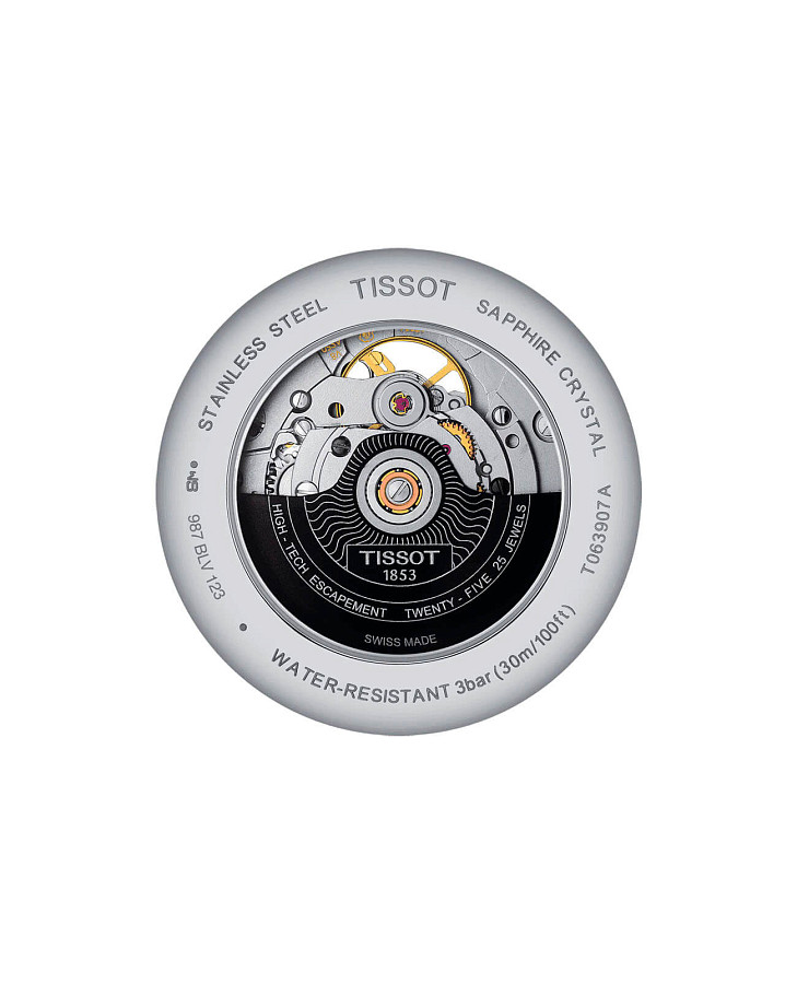 Часы Tissot Tradition Powermatic 80 Open Heart T063.907.16.058.00 — сталь металл, Швейцария