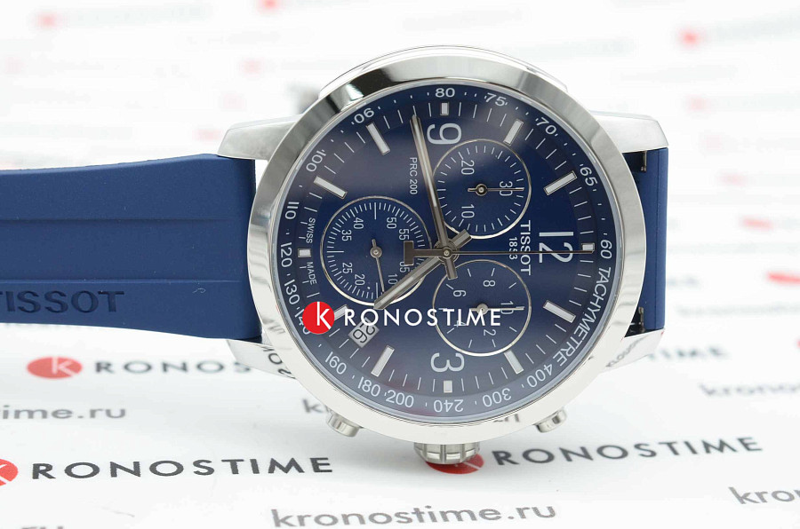 Часы Tissot PRC 200 Chronograph T114.417.17.047.00 — синий, сталь металл