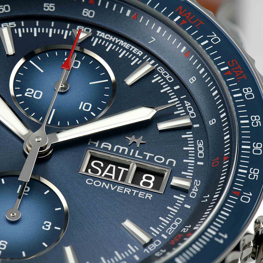 Часы Hamilton Khaki Aviation Converter Auto Chrono H76746540 — механические, сталь металл