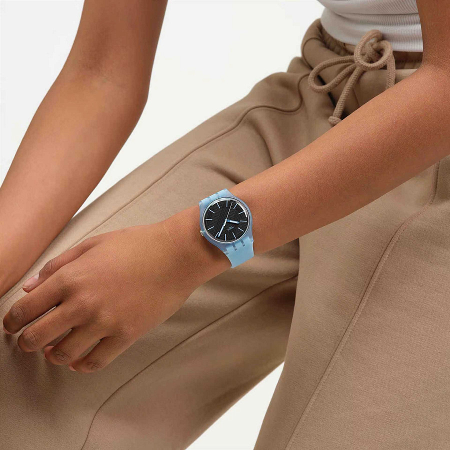 Часы Swatch Blue Moves SO29L101 — черный, пластик