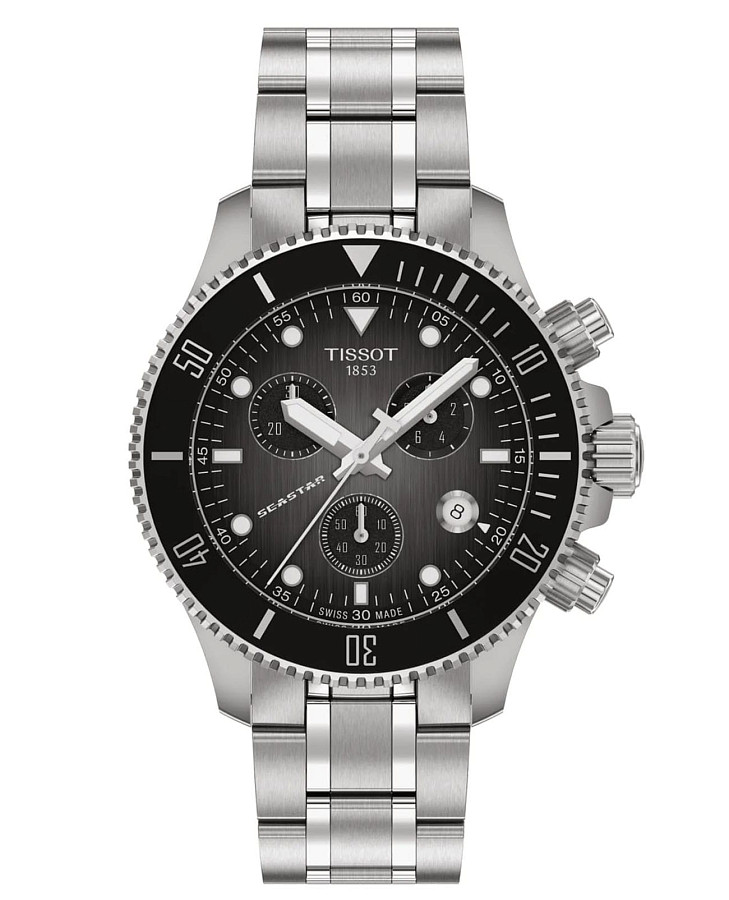 Часы Tissot Seastar 1000 Quartz Chronograph 38mm T120.217.11.061.00 — мужские, черный