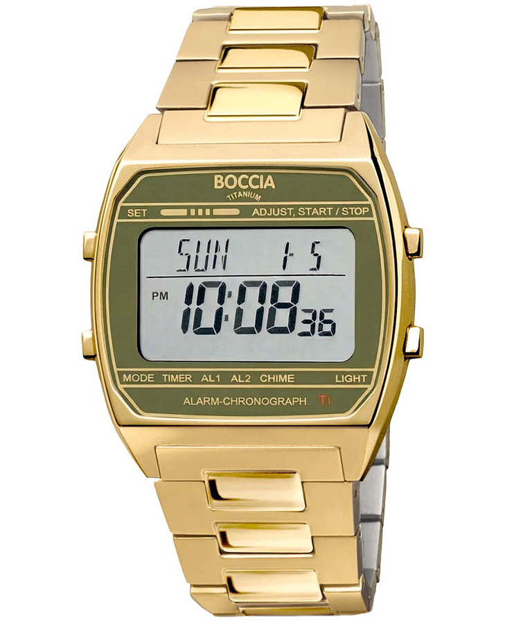 Часы Boccia Digital 3738-09 — мужские, зеленый