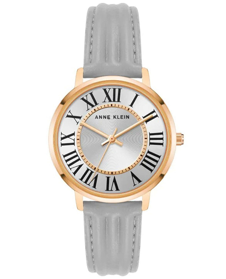 Часы Anne Klein Leather 3836RGGY — женские, серебристый