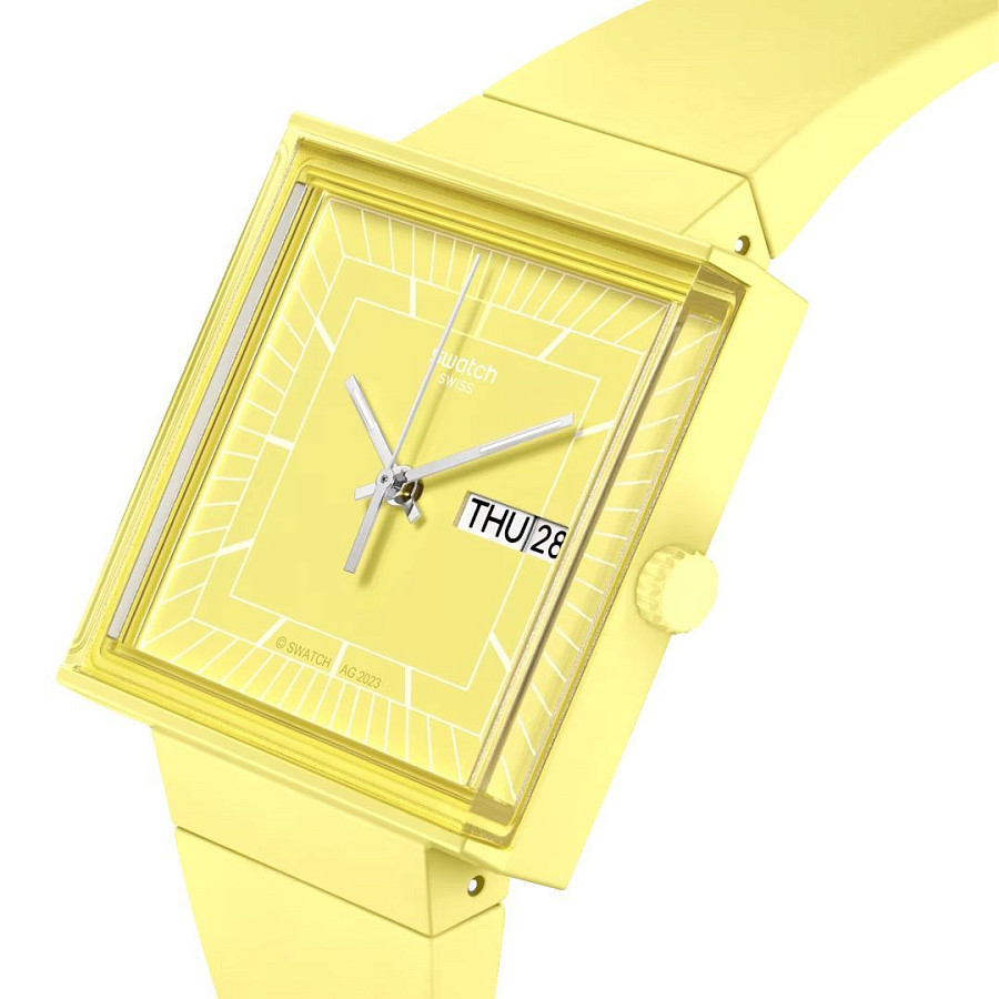 Часы Swatch Square Bioceramic Standard SO34J700 — кварцевые, биокерамика