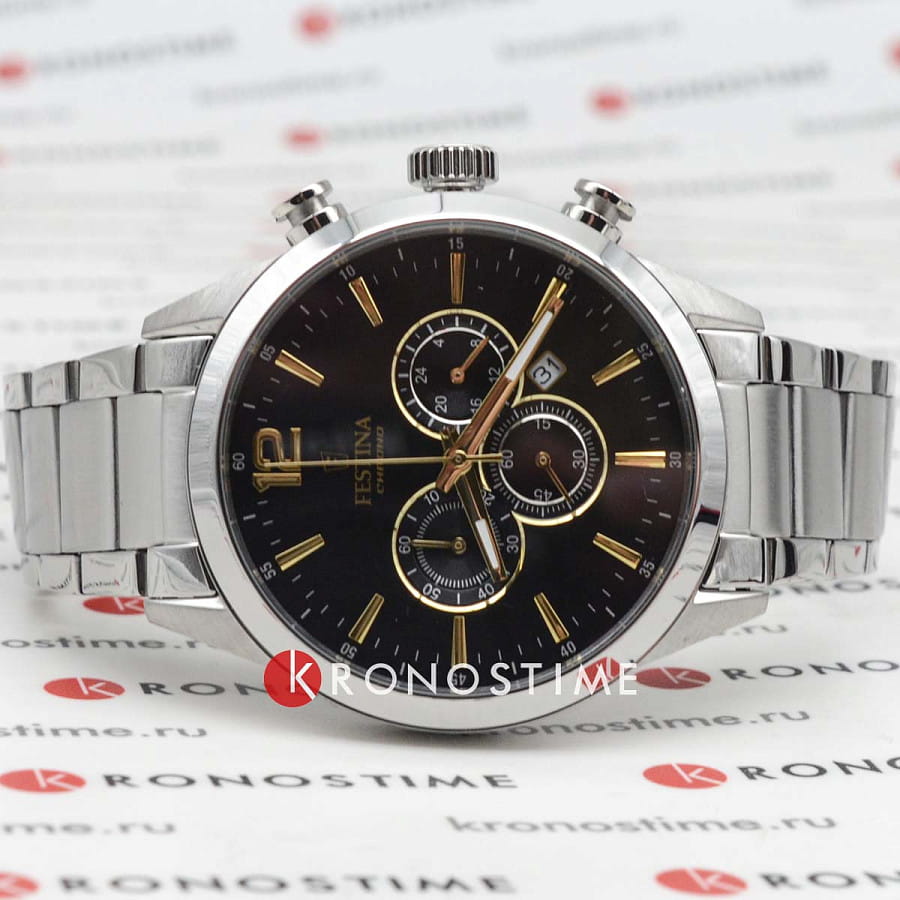 Часы Festina Timeless Chrono F20343/4 — кварцевые, металл сталь