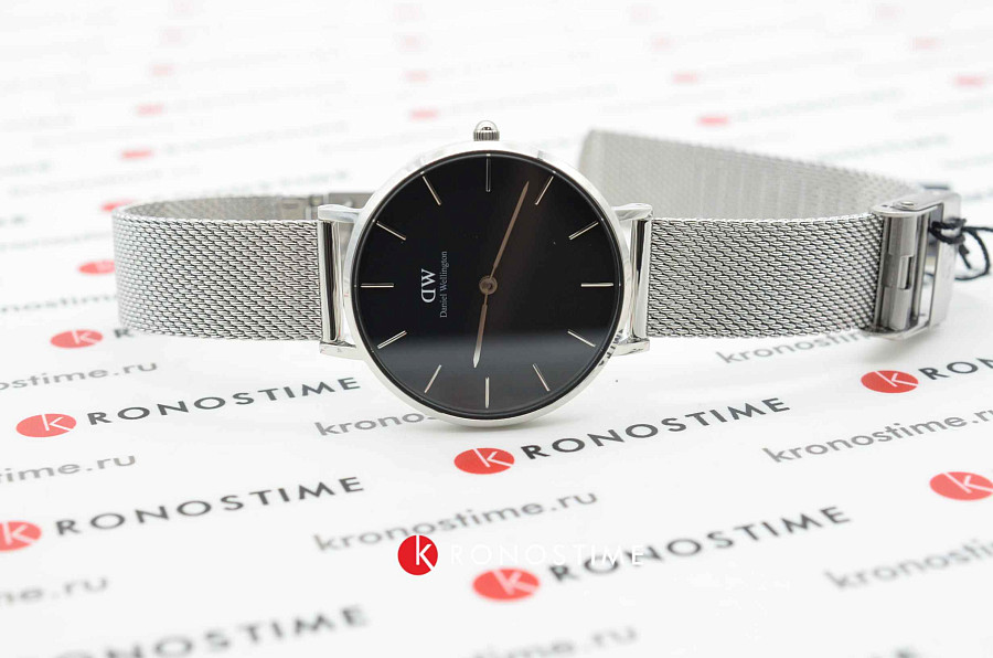 Часы Daniel Wellington Petite Sterling DW00100162 — черный, металл сталь