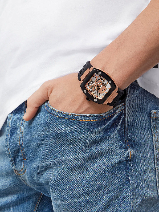 Часы Philipp Plein The Skeleton PWBAA0121 — механические, сталь металл