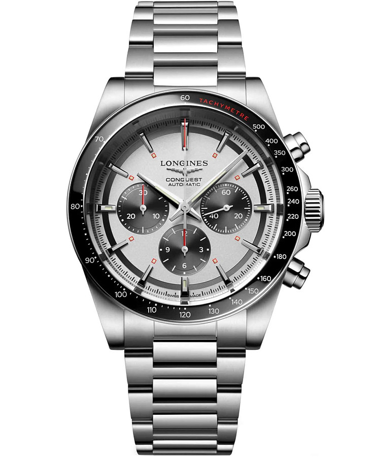 Часы Longines Conquest L3.835.4.72.6 — мужские, белый