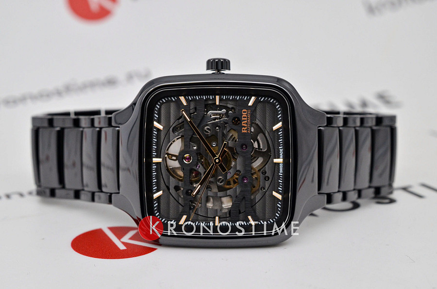 Часы Rado True Square Automatic Skeleton R27124162 — механические, керамика