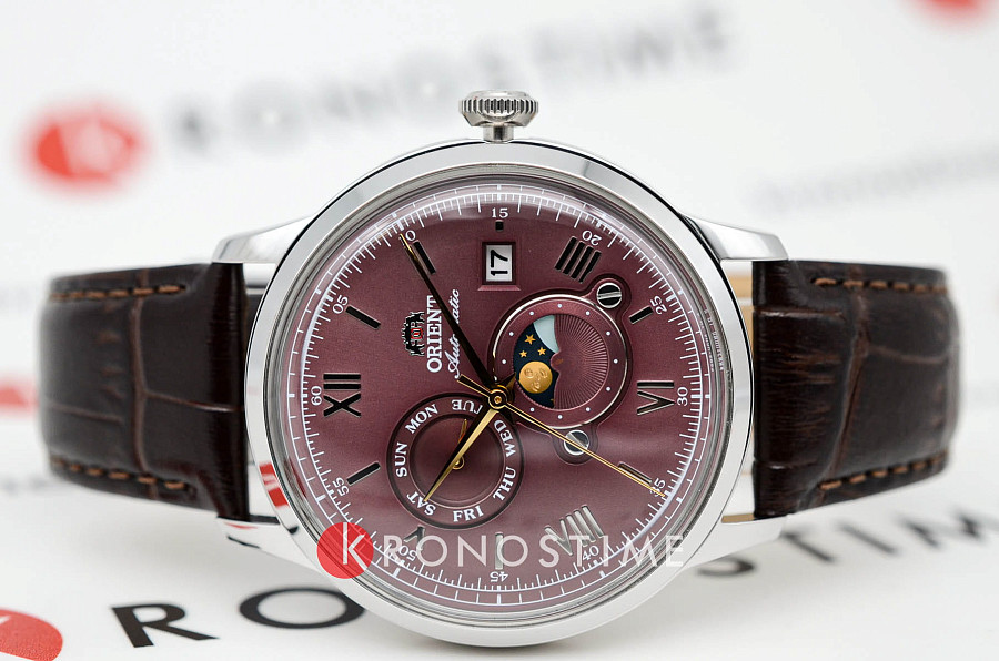 Часы Orient Sun & Moon RA-AK0807R (RN-AK0807R) — механические, металл сталь