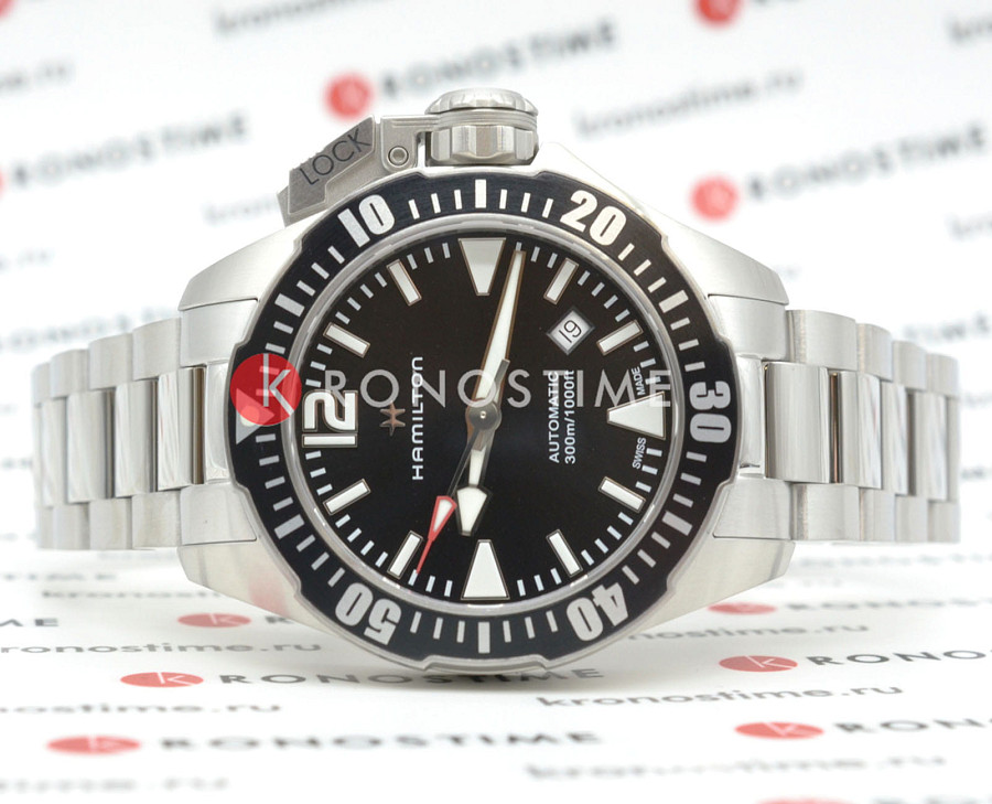Часы Hamilton Khaki Navy Frogman H77605135 — механические, сталь металл