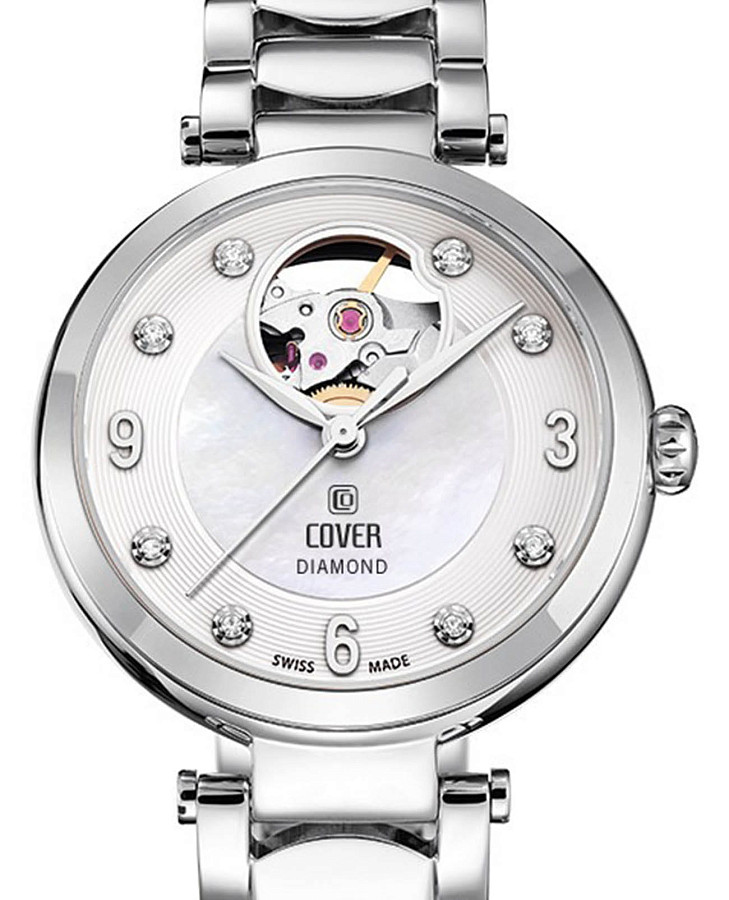 Часы Cover Lady Diamond Open Heart COA8.01 — кварцевые, металл сталь