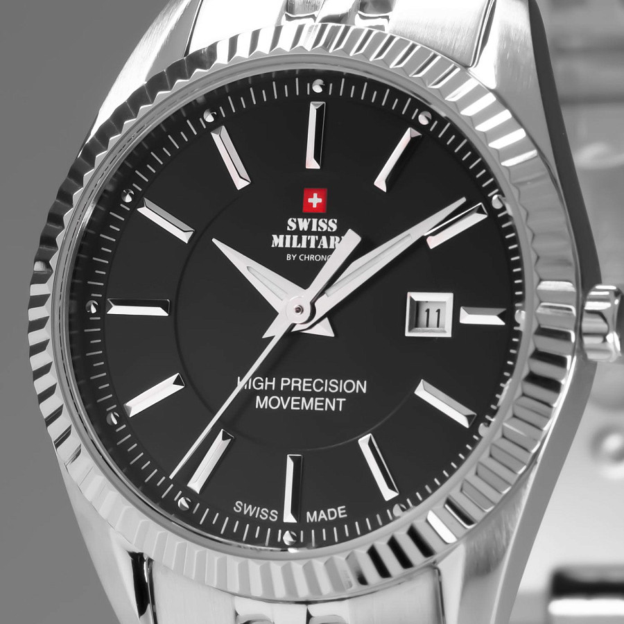 Часы Swiss Military by Chrono Сверхточные SM34066.01 — металл, Швейцария