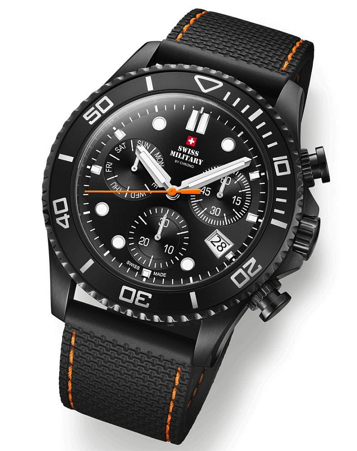 Часы Swiss Military by Chrono XL Chronograph SM34101.08 — кварцевые, сталь металл