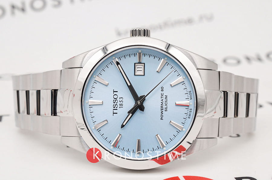 Часы Tissot Gentleman Powermatic 80 Silicium T127.407.11.351.00 — механические, сталь металл