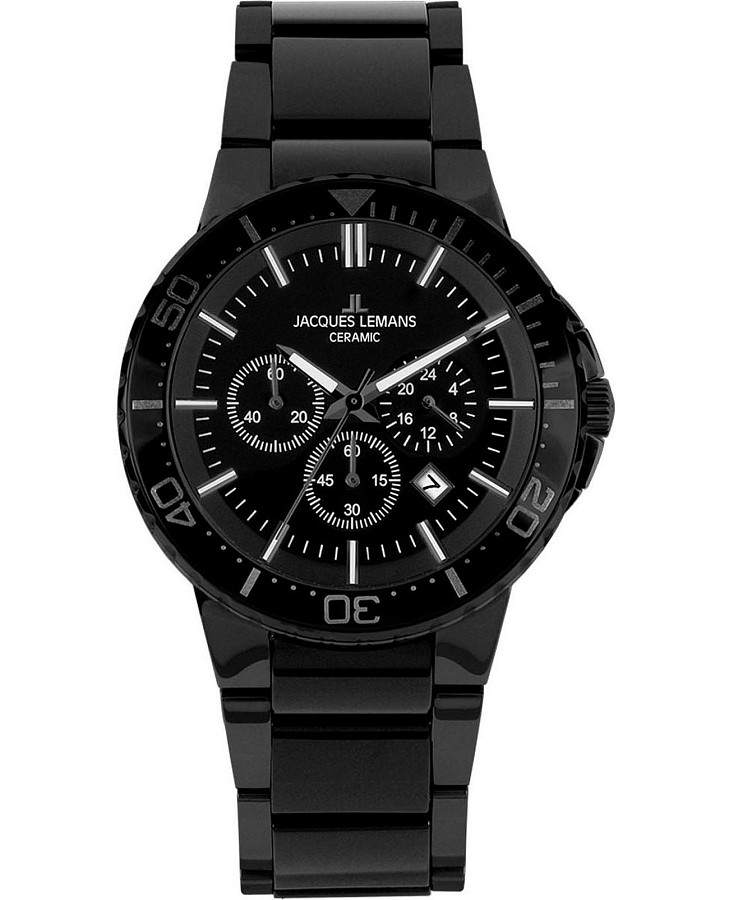 Часы Jacques Lemans High Tech Ceramic 1-2166B — мужские, черный