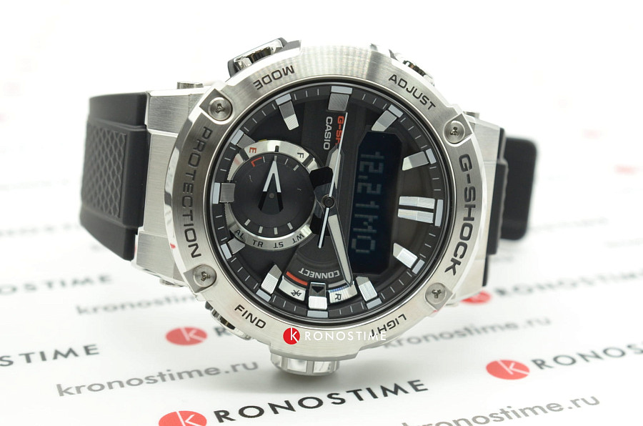 Часы Casio G-Shock GST-B200-1A — карбон сталь металл, мужские, Япония