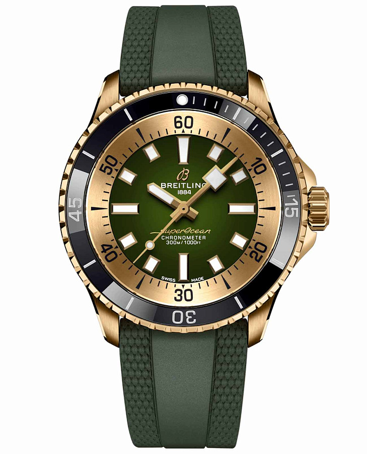 Часы Breitling Superocean Automatic 42 N17375201L1S1 — мужские, зеленый