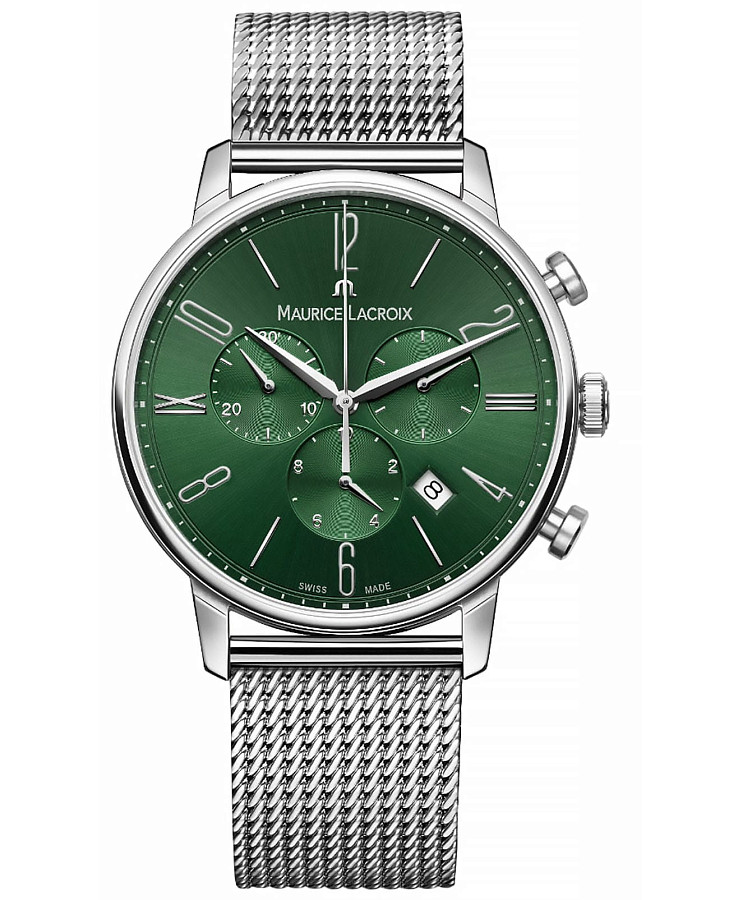 Часы Maurice Lacroix Eliros Chronograph EL1098-SS006-620-1 — мужские, зеленый