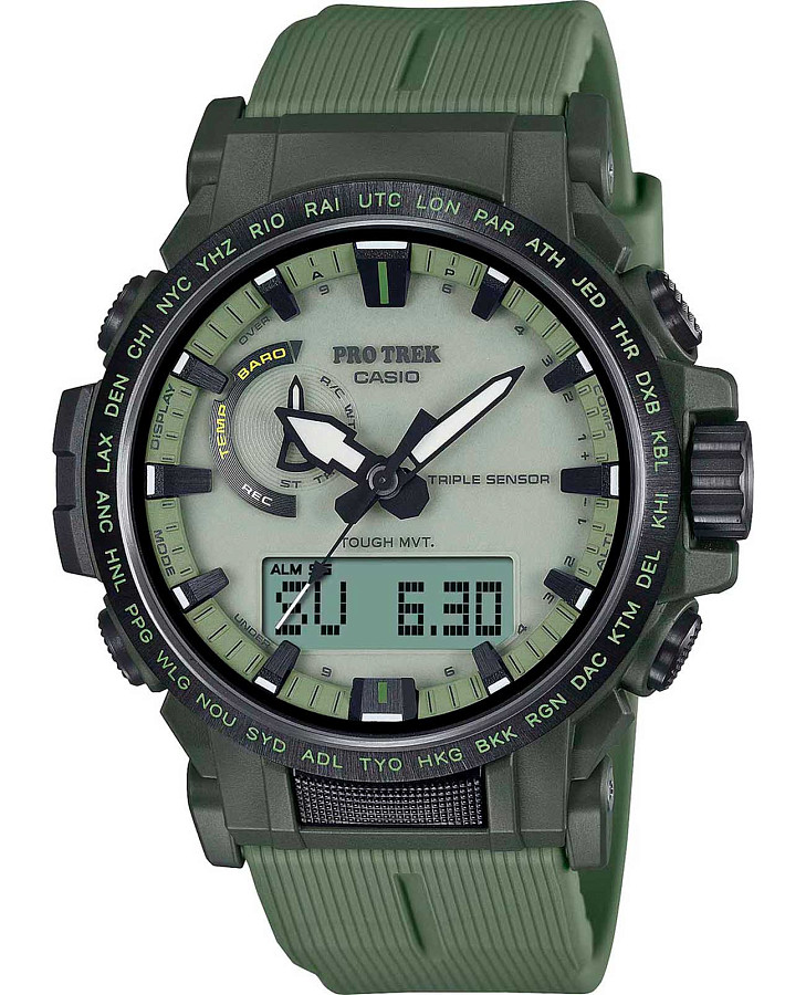Часы Casio Pro Trek PRW-61LD-3 — мужские, зеленый