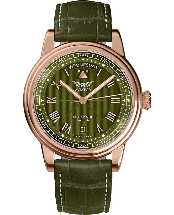 Часы Aviator Douglas Day-Date V.3.35.2.279.4 — мужские, зеленый
