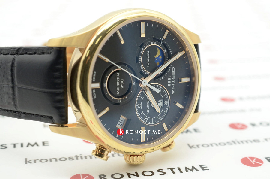 Часы Certina DS-8 Chronograph Moon Phase C033.450.36.051.00 — мужские, кожаный