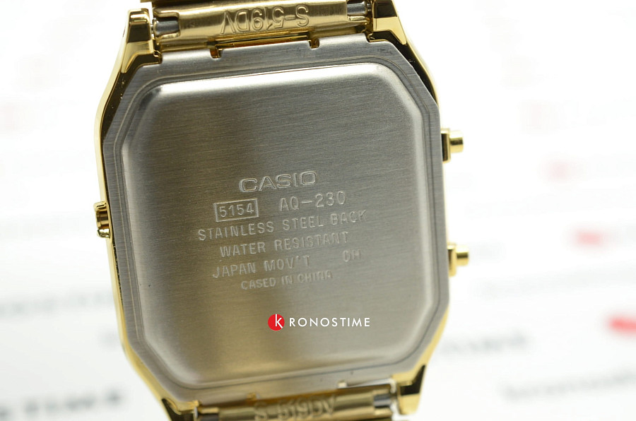 Часы Casio Vintage AQ-230GA-9D — мужские, сталь с ip покрытием