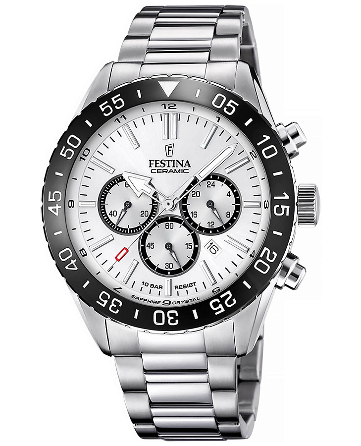 Часы Festina Ceramic F20575/1 — мужские, серебристый