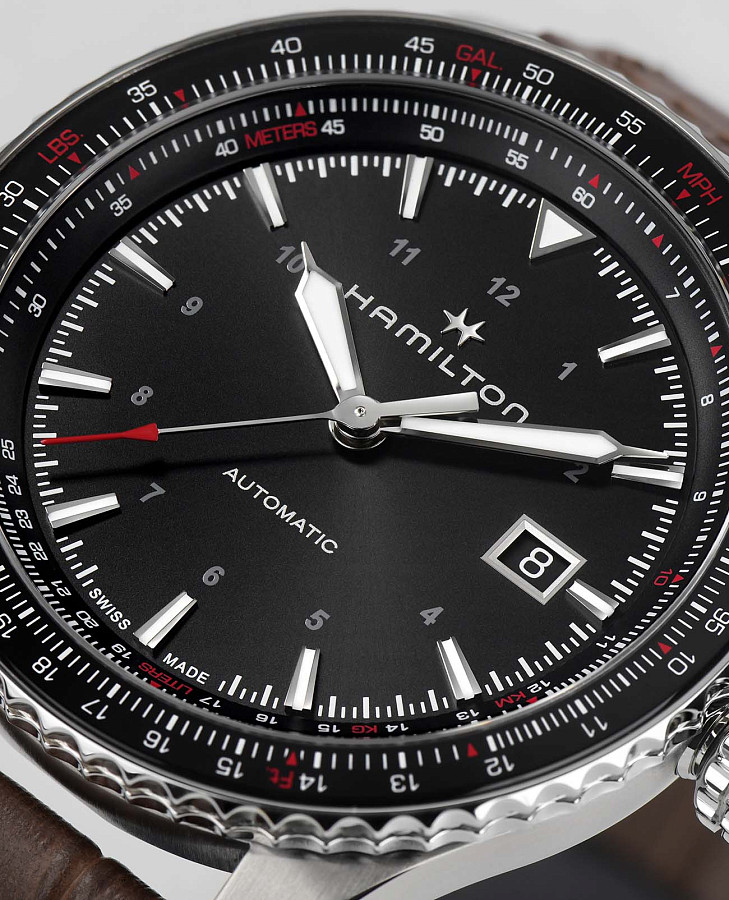 Часы Hamilton Khaki Aviation Converter H76615530 — мужские, кожаный