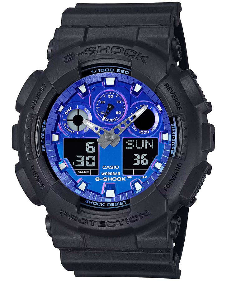 Часы Casio G-Shock GA-100FL-1A — мужские, синий