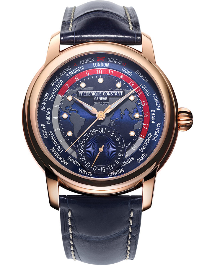 Часы Frederique Constant Worldtimer Manufacture FC-718NRWM4H9 — мужские, синий