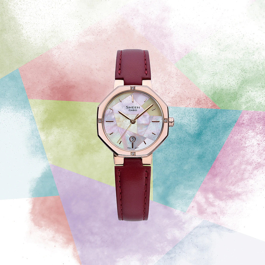 Часы Casio Sheen SHE-4543CGL-4A — кварцевые, металл сталь