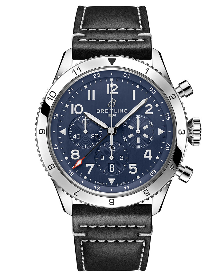 Часы Breitling Super Avi B04 Chronograph GMT 46 Tribute To Vought F4U Corsair AB04451A1C1X1 — мужские, синий