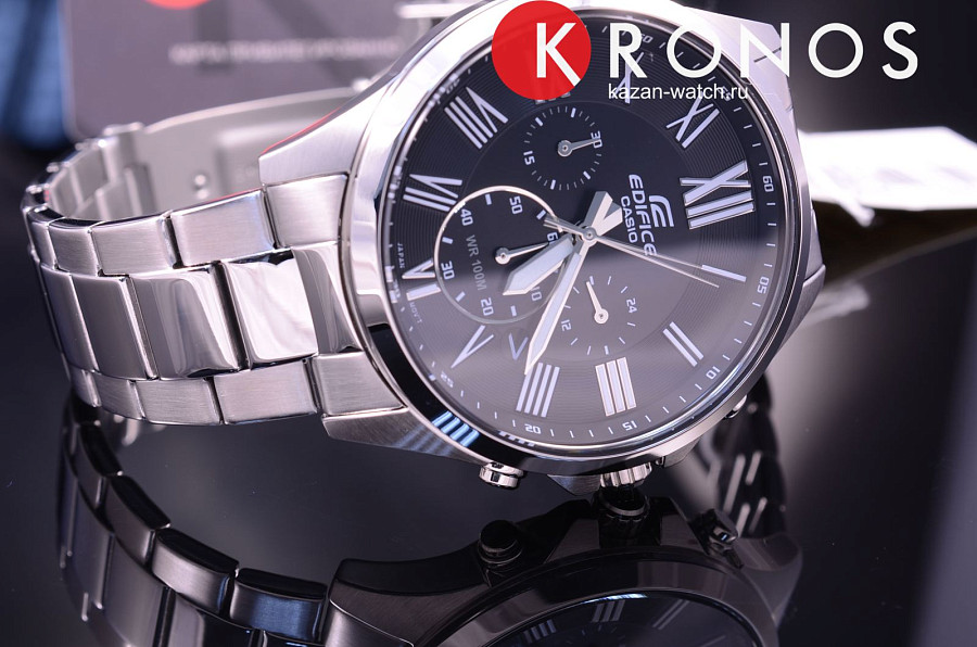 Часы Casio Edifice EFV-500D-1A — кварцевые, металл сталь