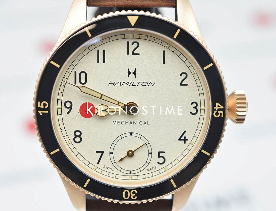 Часы Hamilton Khaki Aviation Pilot Pioneer Mechanical 43mm H76709510 — титан бронза, Швейцария