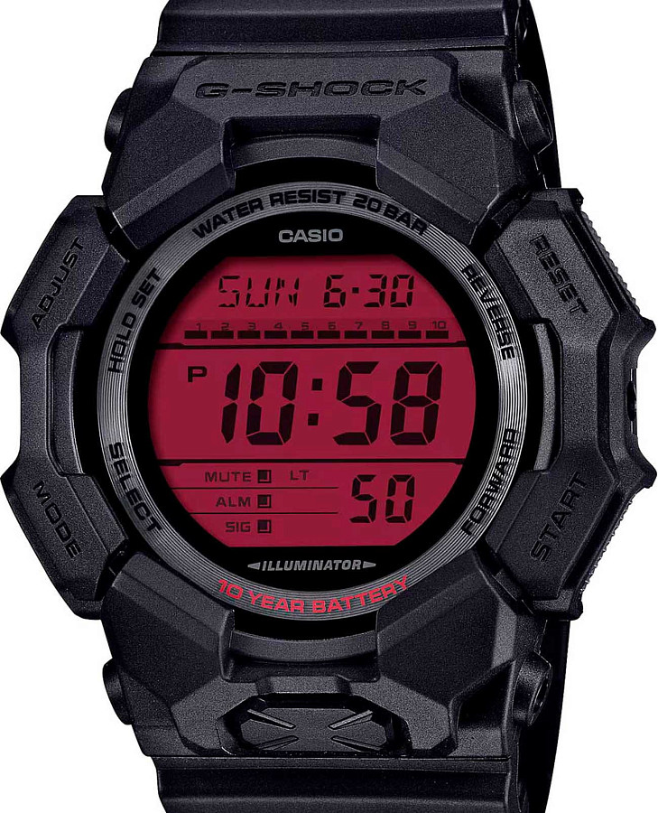Часы Casio G-Shock GD-010BBR-1 — электронные, пластик карбон