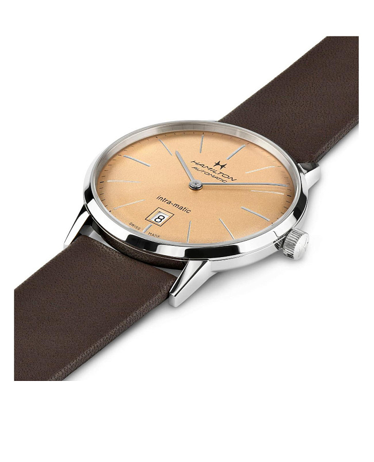 Часы Hamilton American Classic Intra-Matic Auto H38455501 — кожаный, мужские