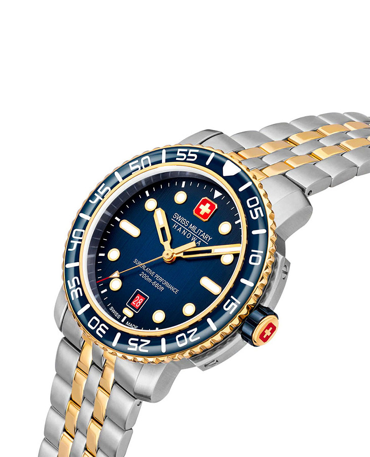 Часы Swiss Military Hanowa Black Marlin SMWGH0001760 — синий, сталь металл