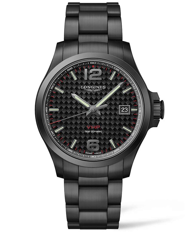 Часы Longines Conquest V.H.P. L3.726.2.66.6 — мужские, черный