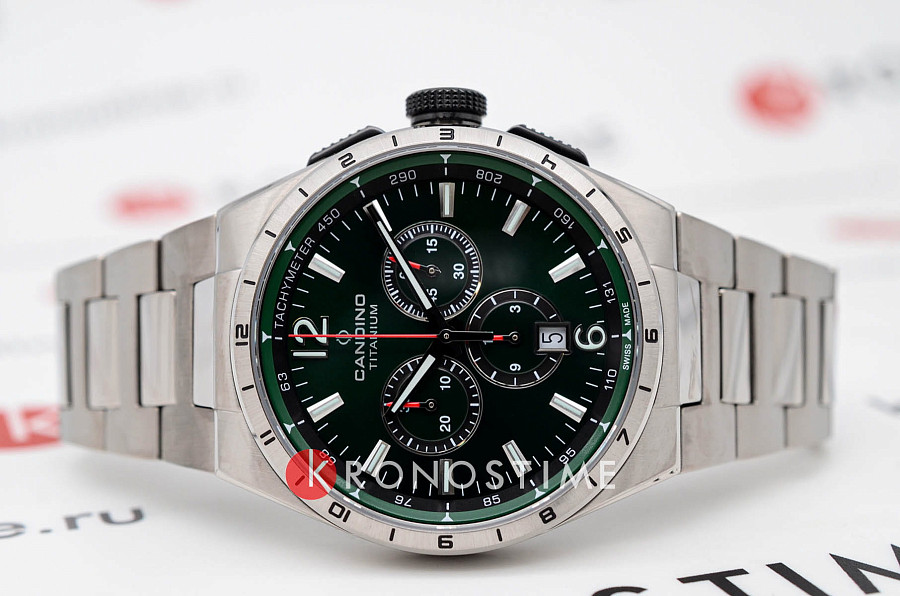 Часы Candino Titanium Chrono C4603/K — кварцевые, металл титан