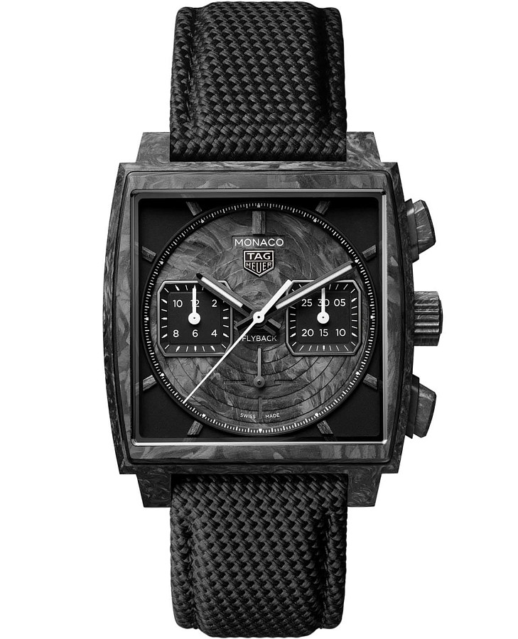 Часы TAG Heuer Monaco Flyback Chronograph TH-Carbonspring CBL5190.FT6313 — мужские, черный