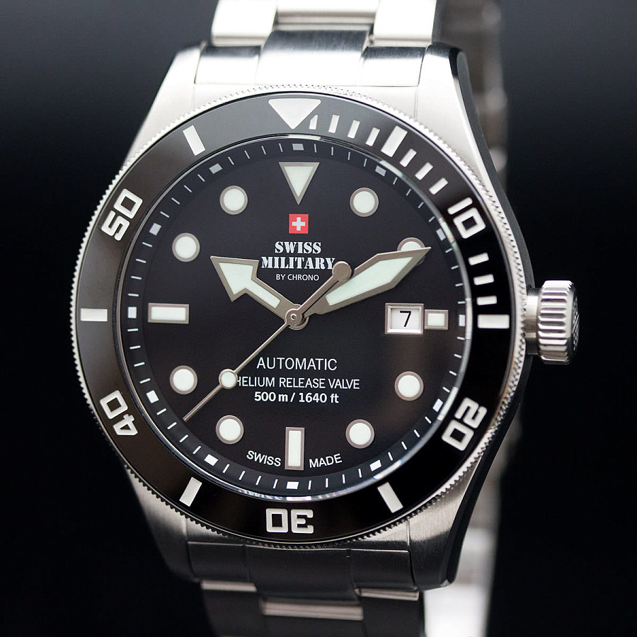 Часы Swiss Military by Chrono Diver SMA34075.01 — нержавеющая сталь, мужские