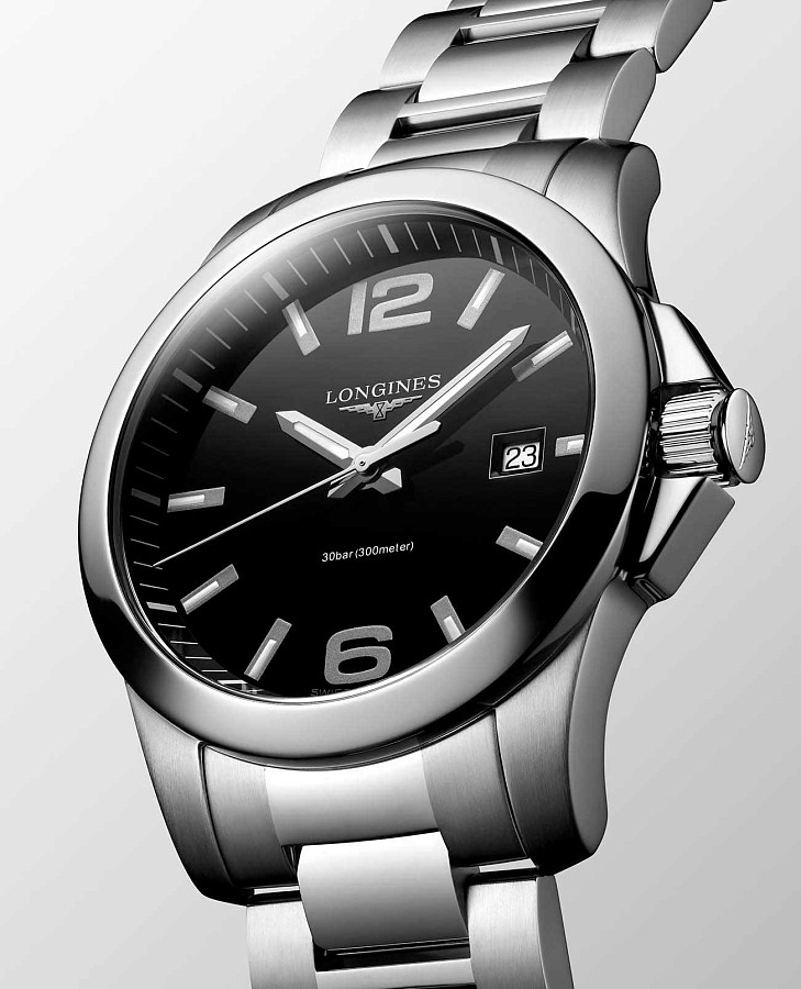 Часы Longines Conquest L3.759.4.58.6 — черный, металл сталь